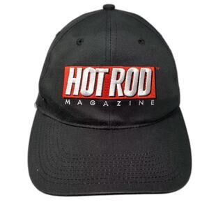 Hot Rod Magazine Baseball Cap Black Red OS Strapback Embroidered Logo hat